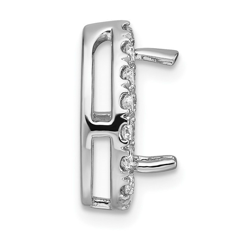14k White Gold 2 3/8 carat Lab Grown Diamond VS/SI+ G+ Pear Complete Halo Chain Slide Pendant