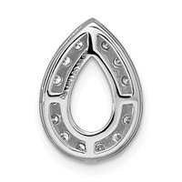 14K White Gold 2.38 Carat Lab Grown Diamond VS SI+ G+ Pear Complete Halo Chain Slide Pendant view 4