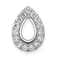 14K White Gold 2.38 Carat Lab Grown Diamond VS SI+ G+ Pear Complete Halo Chain Slide Pendant view 1
