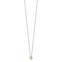 14K Yellow Gold 2.38 Carat Certified Lab Grown Diamond VS SI+ G+ Complete Pear Halo Pendant Necklace, 18" view 2