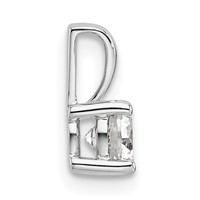 14K White Gold 0.50 Carat Lab Grown Diamond VS+ F+ Round Complete Four Prong Pendant view 2