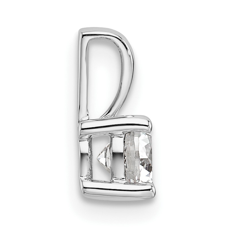 14k White Gold 1/2 carat Lab Grown Diamond VS+ F+ Round Complete Four Prong Pendant