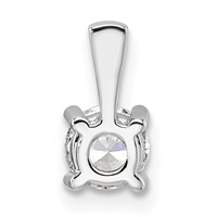 14K White Gold 0.50 Carat Lab Grown Diamond VS+ F+ Round Complete Four Prong Pendant view 3