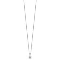 14K White Gold 0.50 Carat Lab Grown Diamond VS+ F+ Round Complete Four Prong Pendant Necklace, 18" view 2