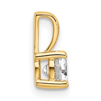 14K Yellow Gold 0.50 Carat Certified Lab Grown Diamond VS+ F+ Round Complete Four Prong Pendant view 2