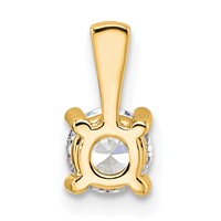 14K Yellow Gold 0.50 Carat Certified Lab Grown Diamond VS+ F+ Round Complete Four Prong Pendant view 3
