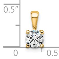 14K Yellow Gold 0.50 Carat Certified Lab Grown Diamond VS+ F+ Round Complete Four Prong Pendant view 4