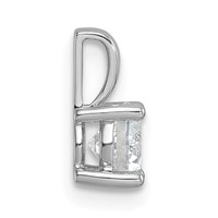 14K White Gold 0.75 Carat Lab Grown Diamond VS SI+ G+ Round Complete Four Prong Pendant view 2