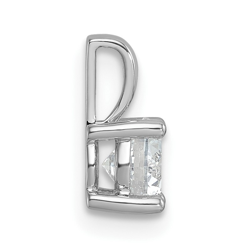 14k White Gold 3/4 carat Lab Grown Diamond VS/SI+ G+ Round Complete Four Prong Pendant