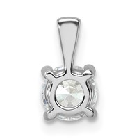 14K White Gold 0.75 Carat Lab Grown Diamond VS SI+ G+ Round Complete Four Prong Pendant view 3