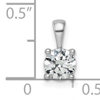 14K White Gold 0.75 Carat Lab Grown Diamond VS SI+ G+ Round Complete Four Prong Pendant view 4