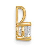 14K Yellow Gold 0.75 Carat Lab Grown Diamond VS+ F+ Round Complete Four Prong Pendant view 2