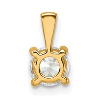 14K Yellow Gold 0.75 Carat Lab Grown Diamond VS+ F+ Round Complete Four Prong Pendant view 3
