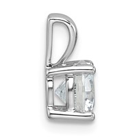 14K White Gold 1 Carat Lab Grown Diamond VS+ F+ Round Complete Four Prong Pendant view 2