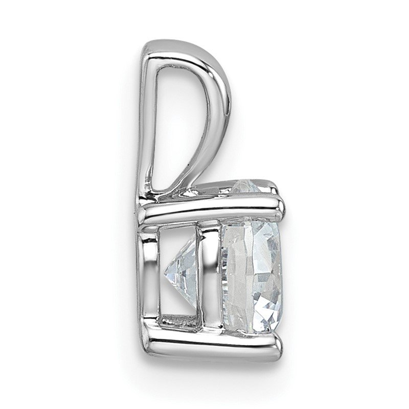 14k White Gold 1 carat Certified Lab Grown Diamond VS/SI+ G+ Round Complete Four Prong Pendant