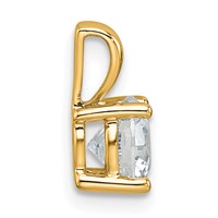 14K Yellow Gold 1 Carat Certified Lab Grown Diamond VS SI+ G+ Round Complete Four Prong Pendant view 2