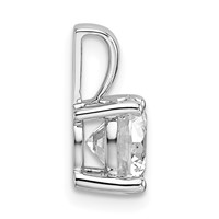 14K White Gold 1.50 Carat Lab Grown Diamond VS SI+ G+ Round Complete Four Prong Pendant view 2