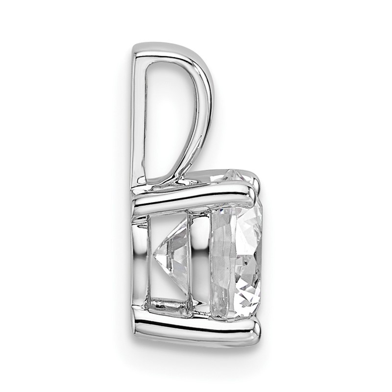 14k White Gold 1 1/2 carat Lab Grown Diamond VS+ F+ Round Complete Four Prong Pendant