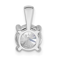14K White Gold 1.50 Carat Lab Grown Diamond VS SI+ G+ Round Complete Four Prong Pendant view 3