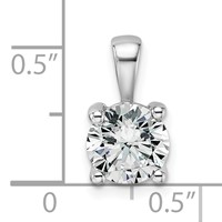 14K White Gold 1.50 Carat Lab Grown Diamond VS SI+ G+ Round Complete Four Prong Pendant view 4