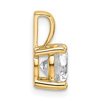 14K Yellow Gold 1.50 Carat Lab Grown Diamond VS+ F+ Round Complete Four Prong Pendant view 2