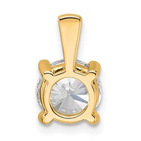 14K Yellow Gold 1.50 Carat Lab Grown Diamond VS+ F+ Round Complete Four Prong Pendant view 3