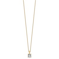 14K Yellow Gold 1.50 Carat Lab Grown Diamond VS+ F+ Round Complete Four Prong Pendant Necklace, 18" view 2