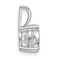14K White Gold 2 Carat Certified Lab Grown Diamond VS SI+ G+ Round Complete Four Prong Pendant view 2