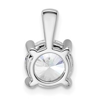 14K White Gold 2 Carat Certified Lab Grown Diamond VS SI+ G+ Round Complete Four Prong Pendant view 3