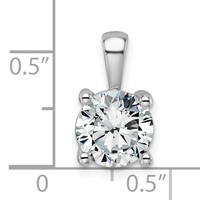 14K White Gold 2 Carat Certified Lab Grown Diamond VS SI+ G+ Round Complete Four Prong Pendant view 4