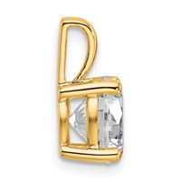 14K Yellow Gold 2 Carat Lab Grown Diamond VS SI+ G+ Round Complete Four Prong Pendant view 2
