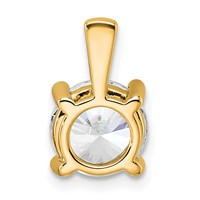 14K Yellow Gold 2 Carat Lab Grown Diamond VS SI+ G+ Round Complete Four Prong Pendant view 3