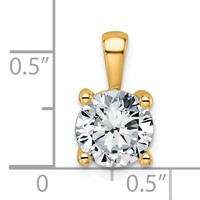 14K Yellow Gold 2 Carat Lab Grown Diamond VS SI+ G+ Round Complete Four Prong Pendant view 4