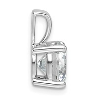 14K White Gold 2.50 Carat Certified Lab Grown Diamond VS SI+ G+ Round Complete Four Prong Pendant view 2