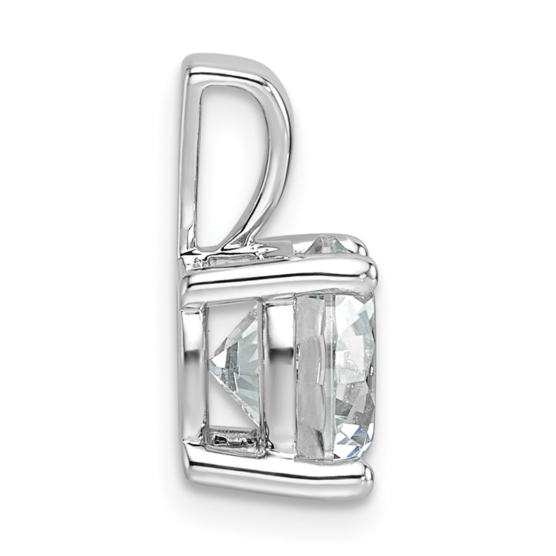 14k White Gold 2 1/2 carat Lab Grown Diamond VS/SI+ G+ Round Complete Four Prong Pendant