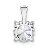 14K White Gold 2.50 Carat Certified Lab Grown Diamond VS SI+ G+ Round Complete Four Prong Pendant view 3