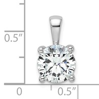 14K White Gold 2.50 Carat Certified Lab Grown Diamond VS SI+ G+ Round Complete Four Prong Pendant view 4