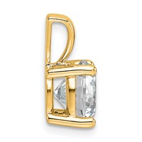 14K Yellow Gold 2.50 Carat Certified Lab Grown Diamond VS+ F+ Round Complete Four Prong Pendant view 2