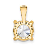 14K Yellow Gold 2.50 Carat Certified Lab Grown Diamond VS+ F+ Round Complete Four Prong Pendant view 3