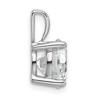 14K White Gold 3 Carat Certified Lab Grown Diamond VS+ F+ Round Complete Four Prong Pendant view 2