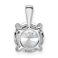 14K White Gold 3 Carat Certified Lab Grown Diamond VS+ F+ Round Complete Four Prong Pendant view 3