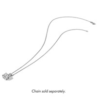 14K White Gold 5 Carat Certified Lab Grown Diamond VS+ F+ Round Complete Four Prong Pendant view 5