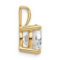 14K Yellow Gold 3 Carat Certified Lab Grown Diamond VS+ F+ Round Complete Four Prong Pendant view 2