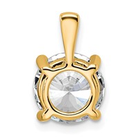 14K Yellow Gold 3 Carat Certified Lab Grown Diamond VS+ F+ Round Complete Four Prong Pendant view 3