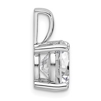 14K White Gold 4 Carat Certified Lab Grown Diamond VS SI+ G+ Round Complete Four Prong Pendant view 2