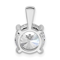 14K White Gold 4 Carat Certified Lab Grown Diamond VS SI+ G+ Round Complete Four Prong Pendant view 3