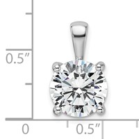 14K White Gold 4 Carat Certified Lab Grown Diamond VS SI+ G+ Round Complete Four Prong Pendant view 4