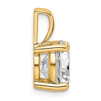 14K Yellow Gold 4 Carat Lab Grown Diamond VS SI+ G+ Round Complete Four Prong Pendant view 2