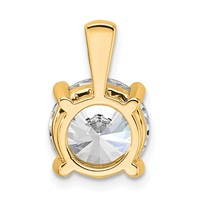 14K Yellow Gold 4 Carat Lab Grown Diamond VS SI+ G+ Round Complete Four Prong Pendant view 3