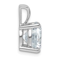 14K White Gold 5 Carat Certified Lab Grown Diamond VS+ F+ Round Complete Four Prong Pendant view 2